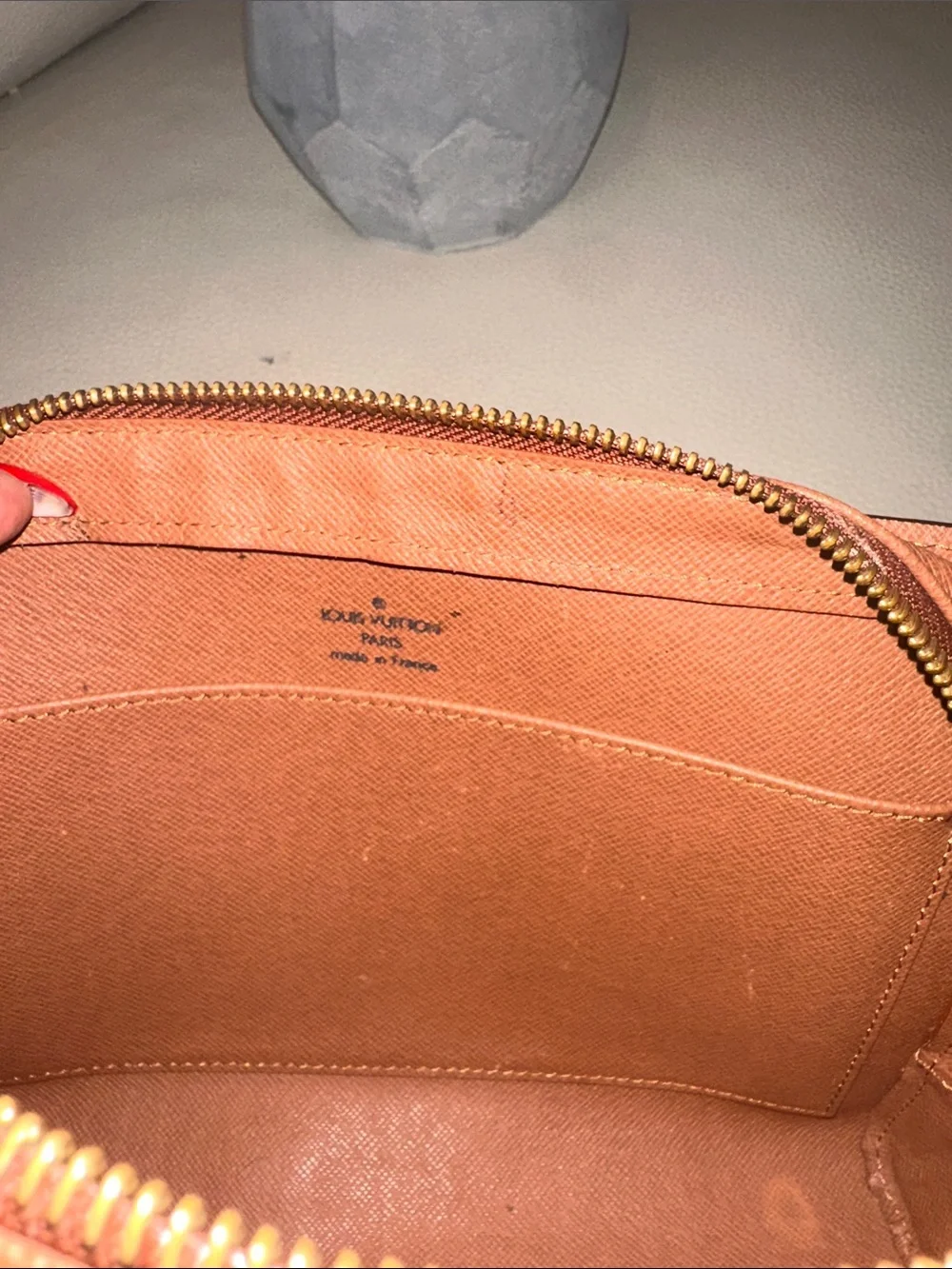 Louis Vuitton Monogram Canvas Wristlet in Brown and Gold